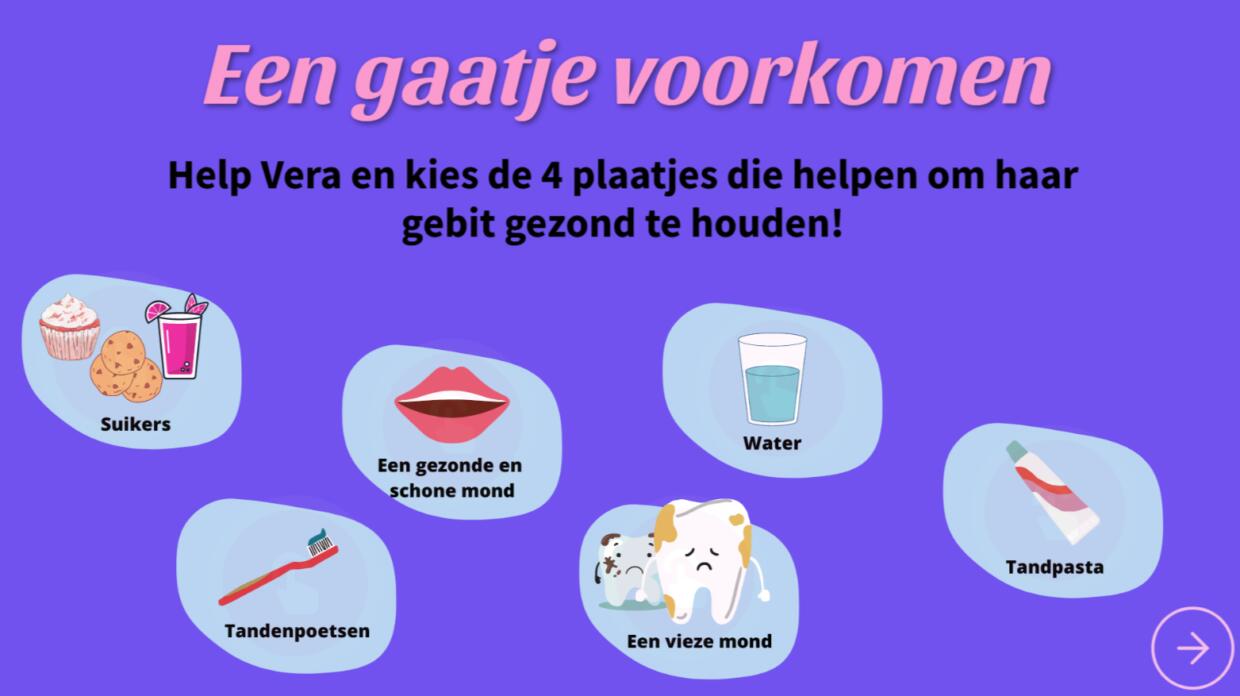 Tanden Helden Spel vraag gaatje voorkomen